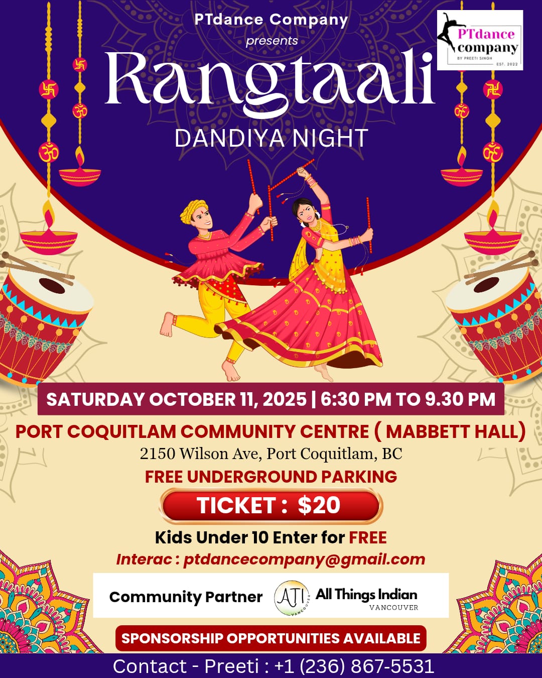 rangtaali dandiya night port coquitlam