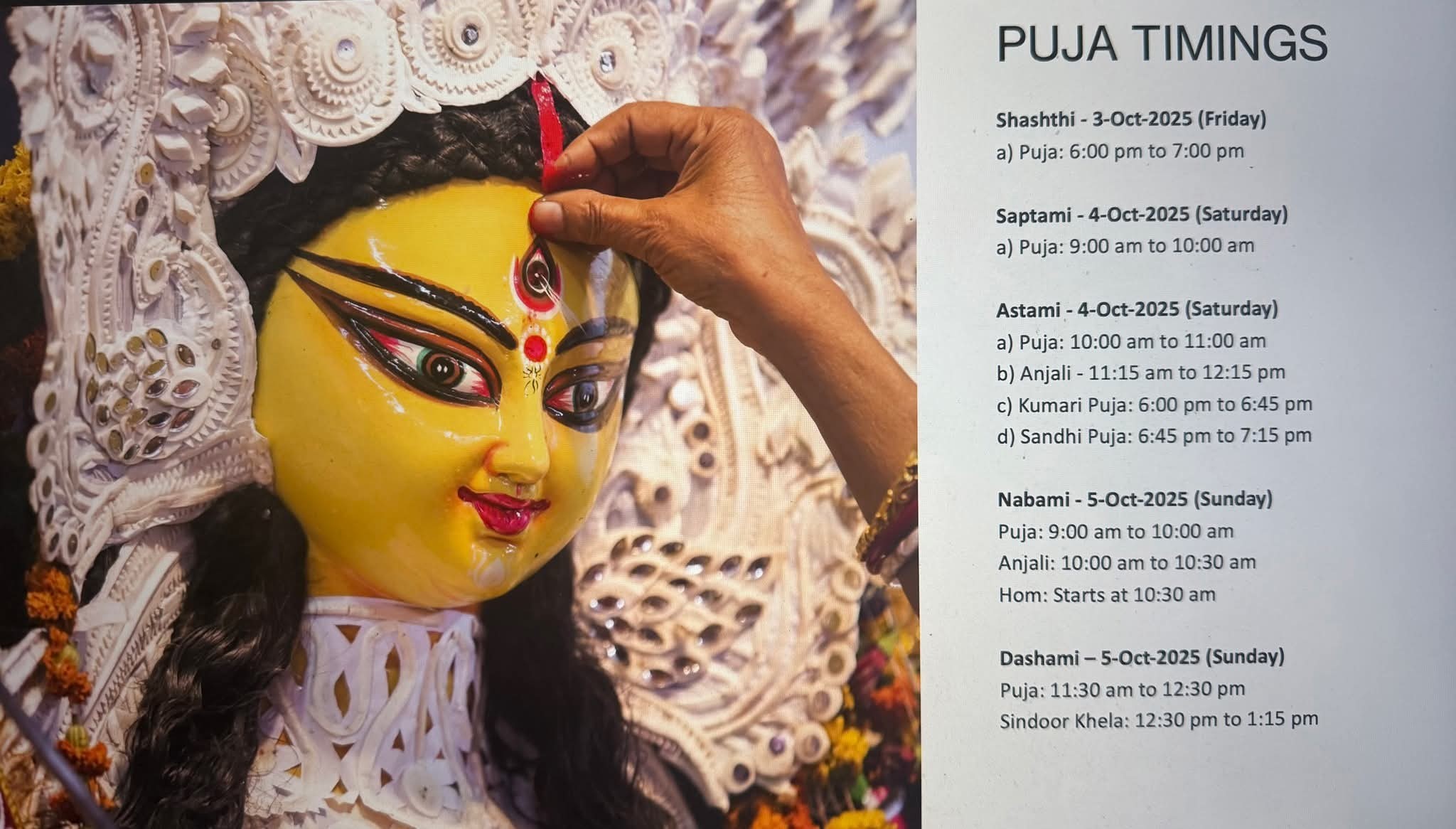 lmbcs durga puja timings