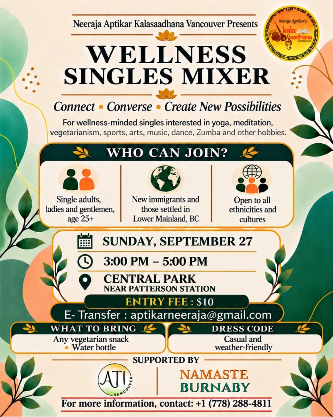 wellness singles mixer burnaby
